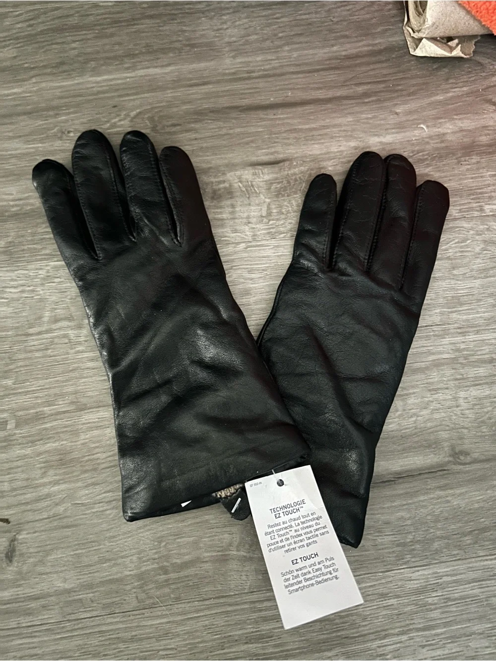 Lands' End Women's EZ Touch Screen Cashmere Lined Leather Gloves,New size M